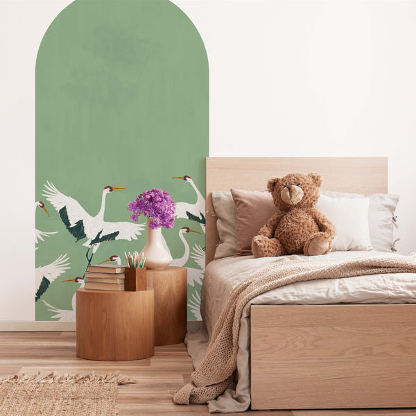 Peel and stick Arch Wallpaper Decal - Stork Green