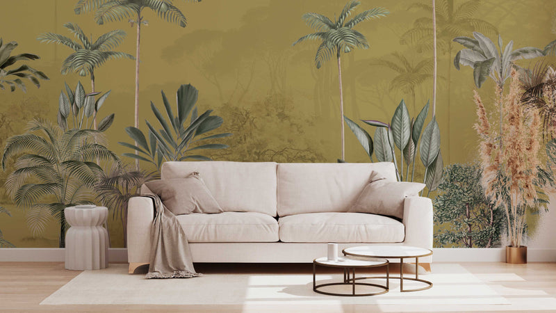 Jungle Wallpaper - TROPICAL WILDERNESS - ochre