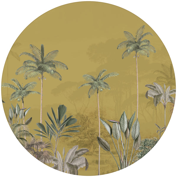 Ronde wandsticker - Tropical Wilderness ochre