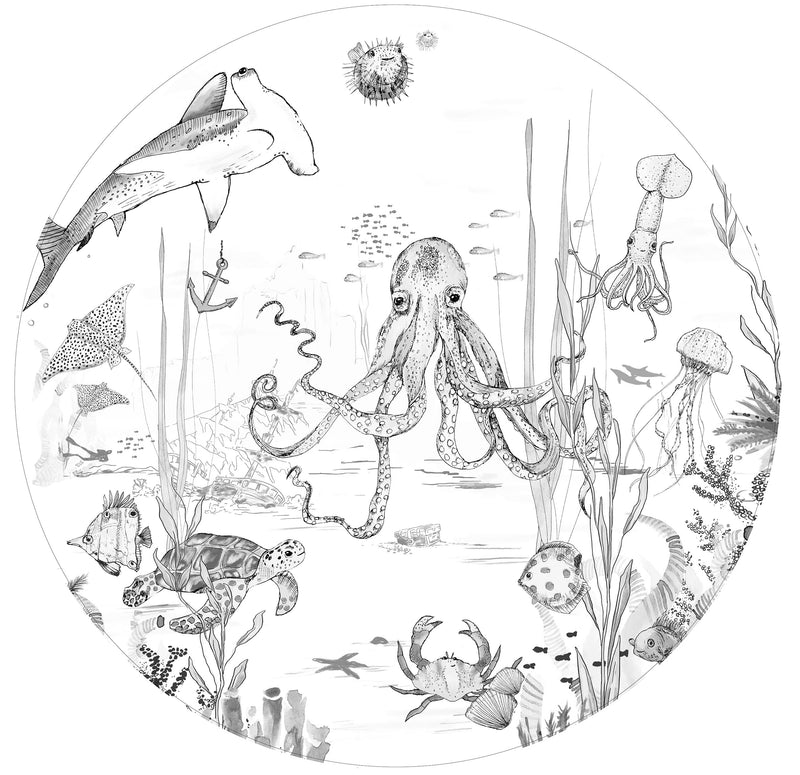 Round wall sticker - Underwater Wonders