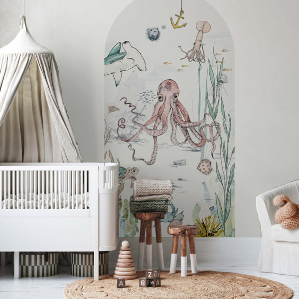 Peel and stick Arch Wallpaper Decal - Underwater Wonders