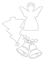 Kerstraamsticker set - Bellen, Engel & Boom