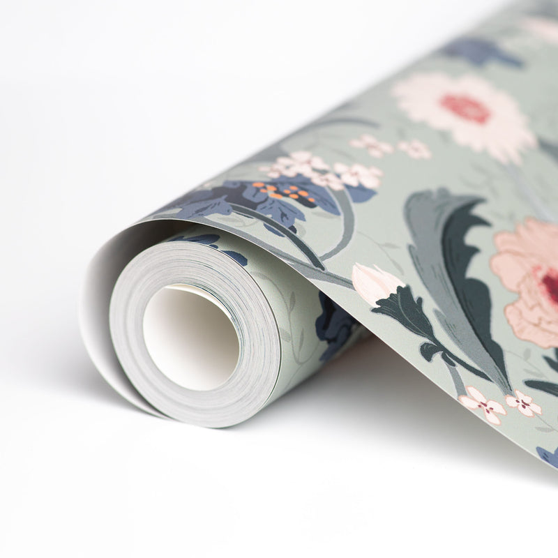 Wallpaper on roll - Feline Forest Flowers