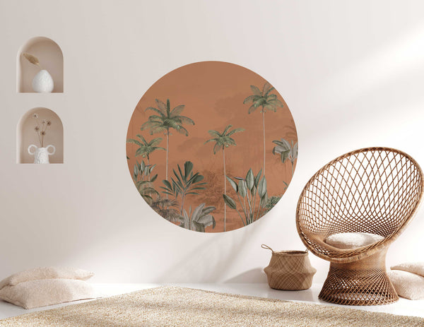 Round wall sticker - Tropical Wilderness - ginger