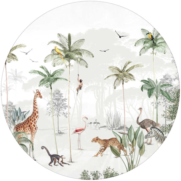 Round wall sticker - Wildlife's Playground