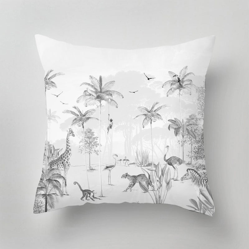 Coussin d'extérieur - WILDLIFE'S PLAYGROUND - noir/blanc