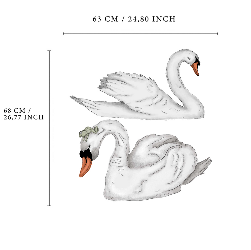 Separater Wandaufkleber – Schwäne