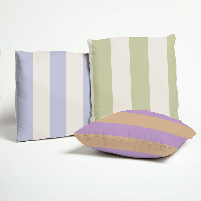 Coussin d'intérieur - Adeline Stripe Rose / Aubergine