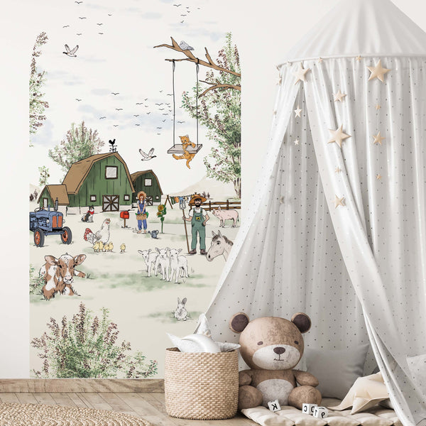 Peel and stick Arch Wallpaper Decal - Animal Farm