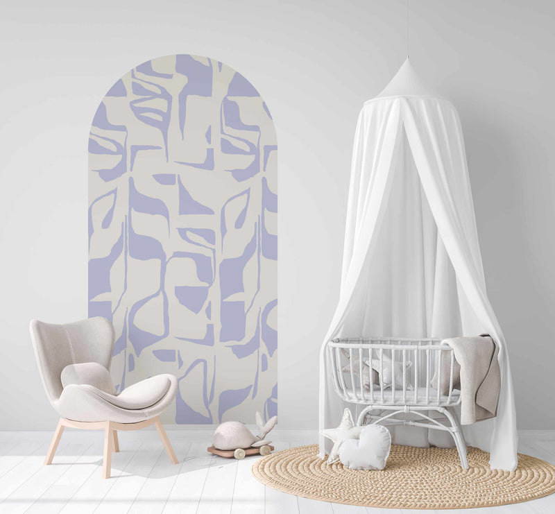 Peel and stick Arch Wallpaper Decal - Aurora Blocks Light Blue