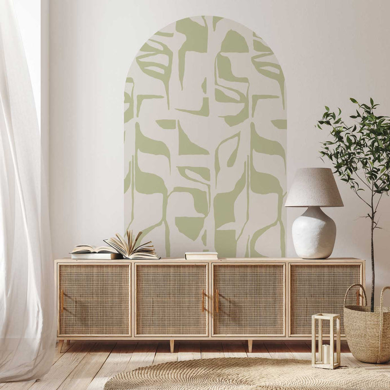 Peel and stick Arch Wallpaper Decal - Aurora Blocks Green