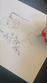 Papier peint en rouleau - Amelia Flower marine