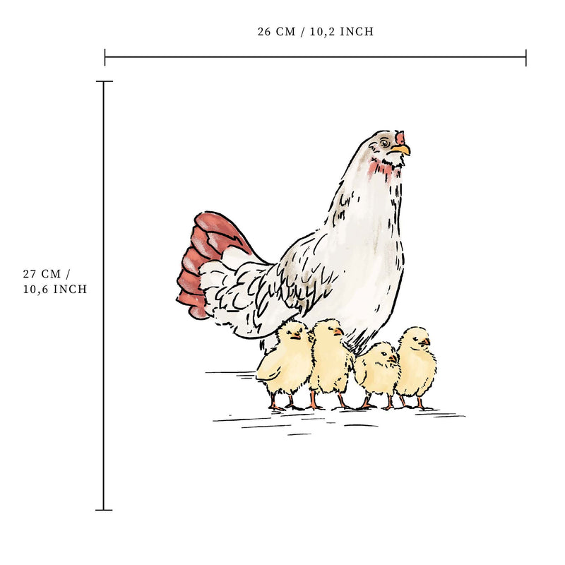 Etiqueta de la pared separada - Pollos