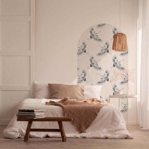 Peel and stick Arch Wallpaper Decal - Cranes