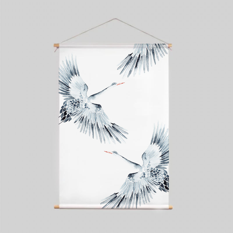 Textile Poster - CRANES