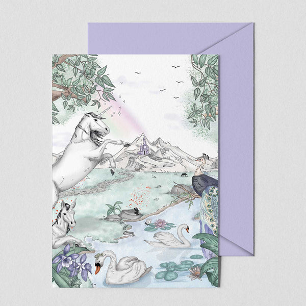 Greeting card - ENCHANTED UNICORNS