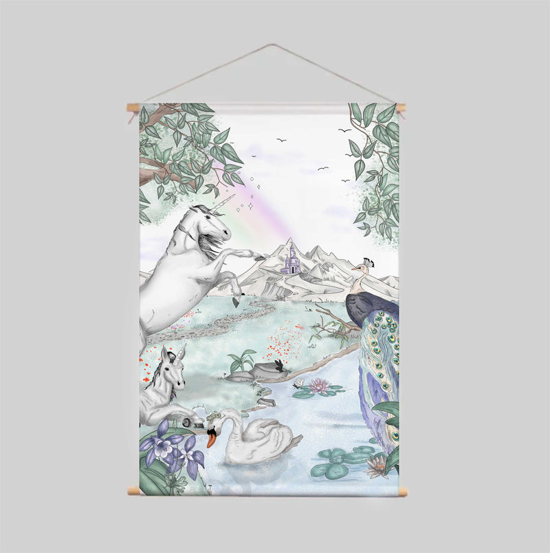 Textile Poster - ENCHANTED UNICORNS