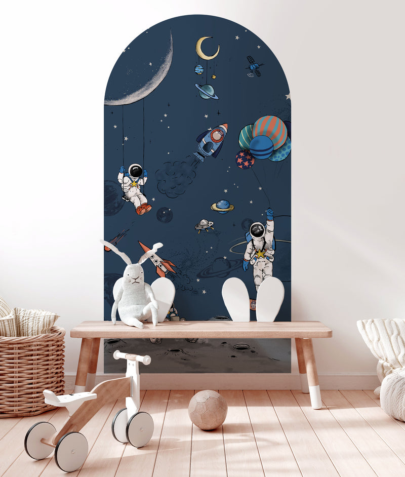 Peel and stick Arch Wallpaper Decal - Into the galaxy dark