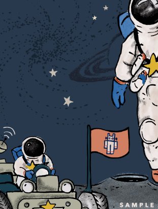 Astronauten-Hintergrundbild – INTO THE GALAXY – dunkel