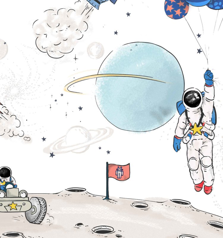Papier Peint Astronaute - INTO THE GALAXY - clair