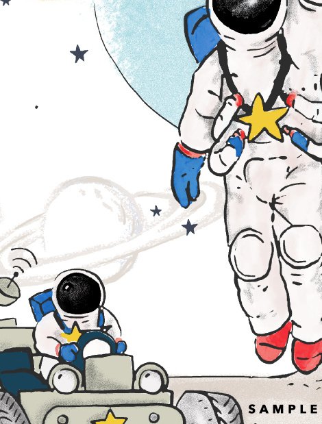 Papier Peint Astronaute - INTO THE GALAXY - clair