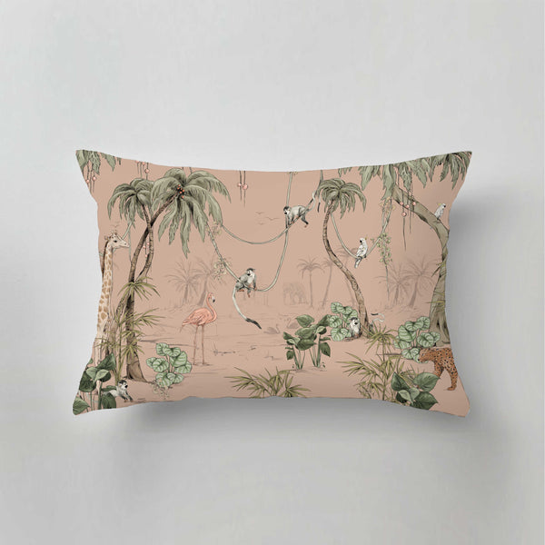 Indoor Pillow - JUNGLE JAZZ dusty blush