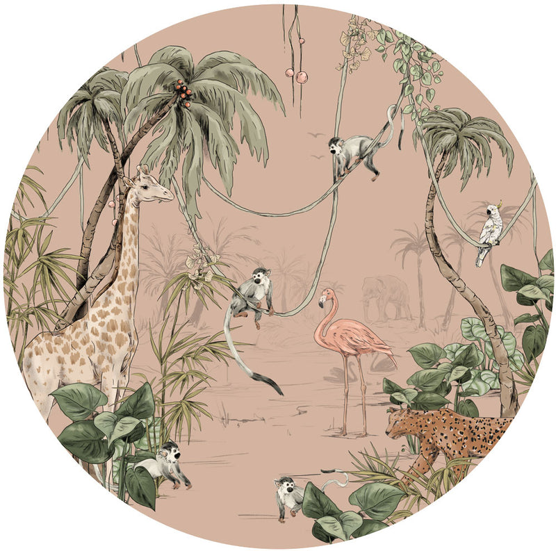 Pegatina de pared redonda - Jungle Jazz