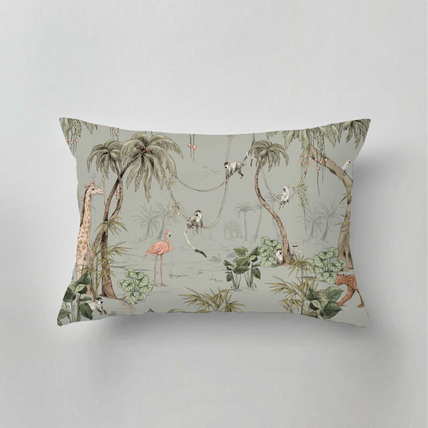 Indoor Pillow - JUNGLE JAZZ dusty mint