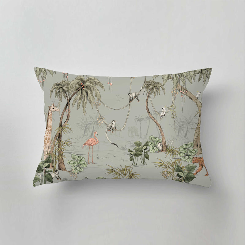 Coussin d'intérieur - JUNGLE JAZZ menthe poussiéreuse