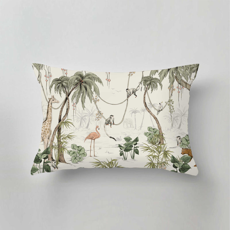 Outdoor Pillow - JUNGLE JAZZ off white