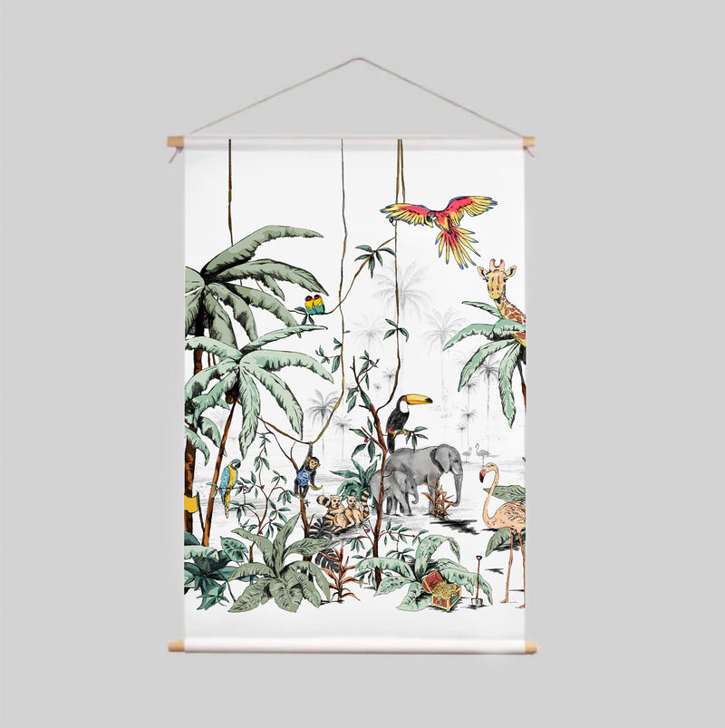 Textielposter - JUNGLE tonale kleuren