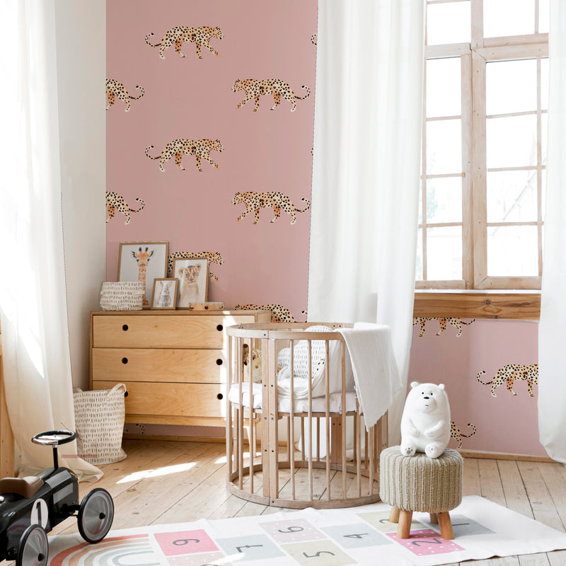 Leopard Wallpaper - LEOPARD - dusty pink