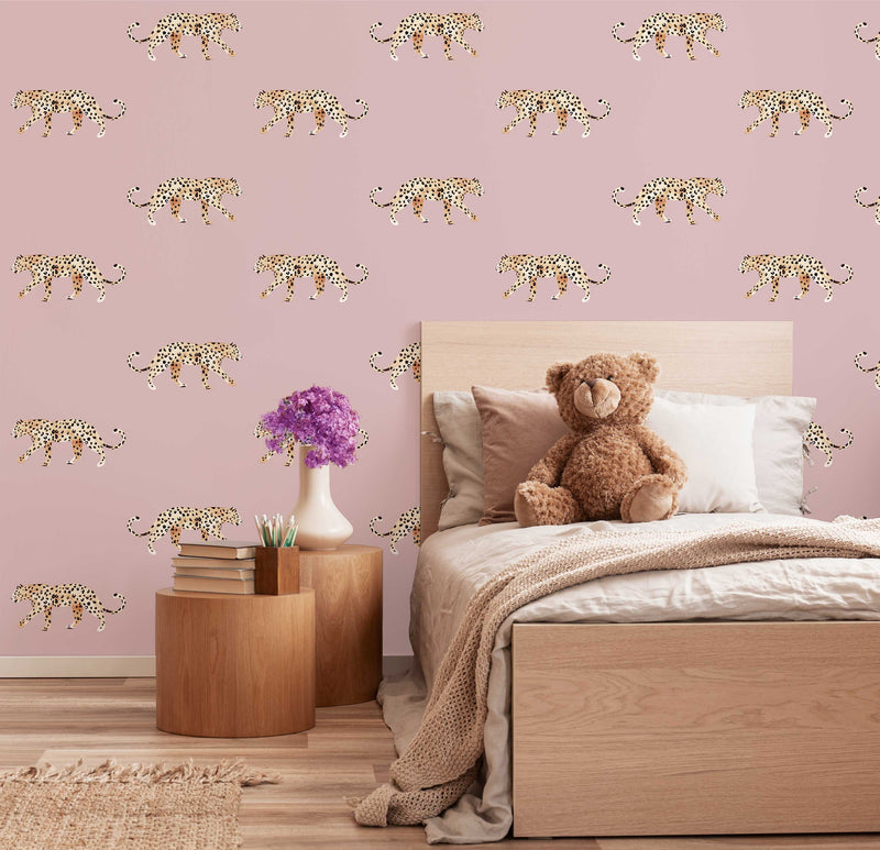 Leopard Wallpaper - LEOPARD - dusty pink