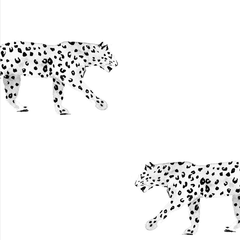 Papier peint léopard - LEOPARD - noir/blanc