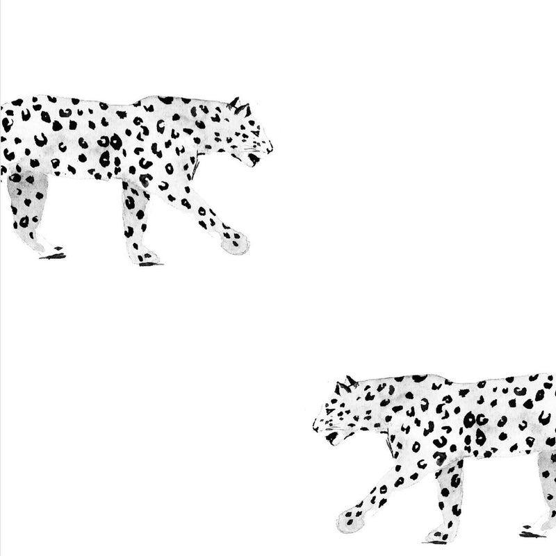 Luipaard Behang - LEOPARD zwart/wit