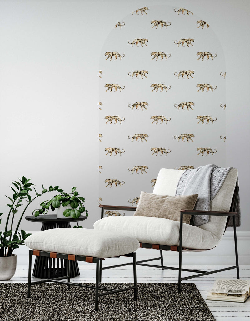 Zelfklevende behang boog sticker - Leopard