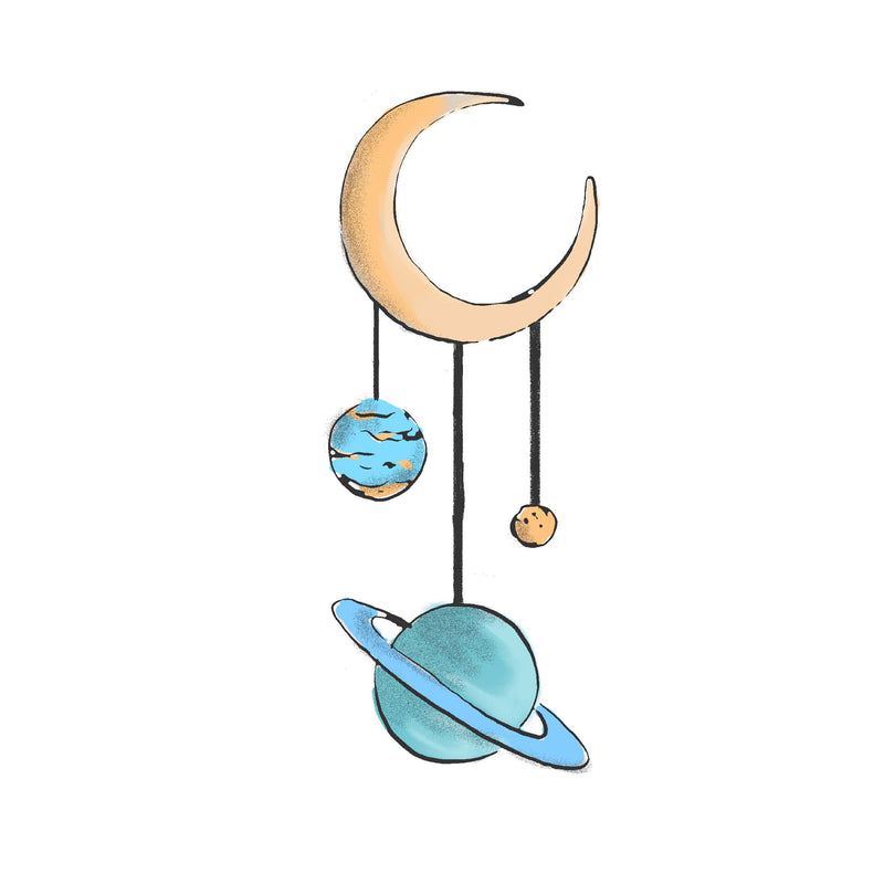 Separate Wall Sticker - Moon Planets