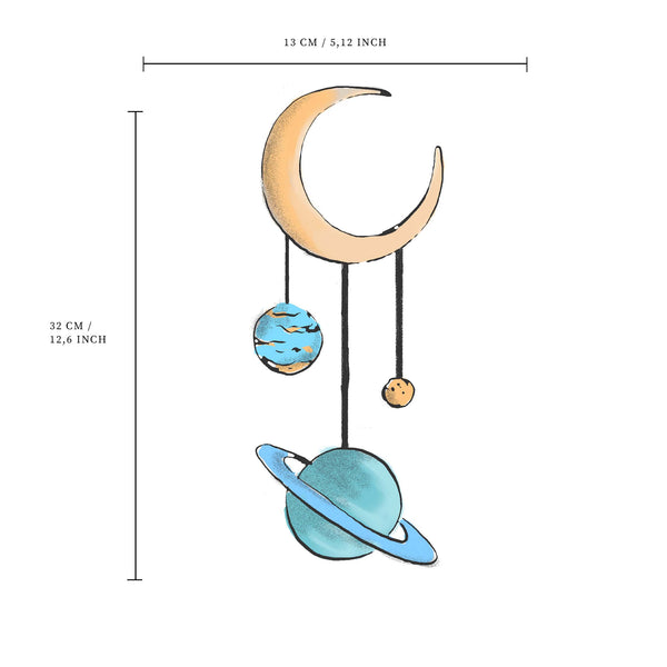 Separate Wall Sticker - Moon Planets