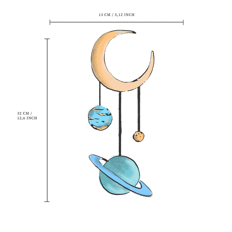 Etiqueta de la pared separada - Planetas lunares