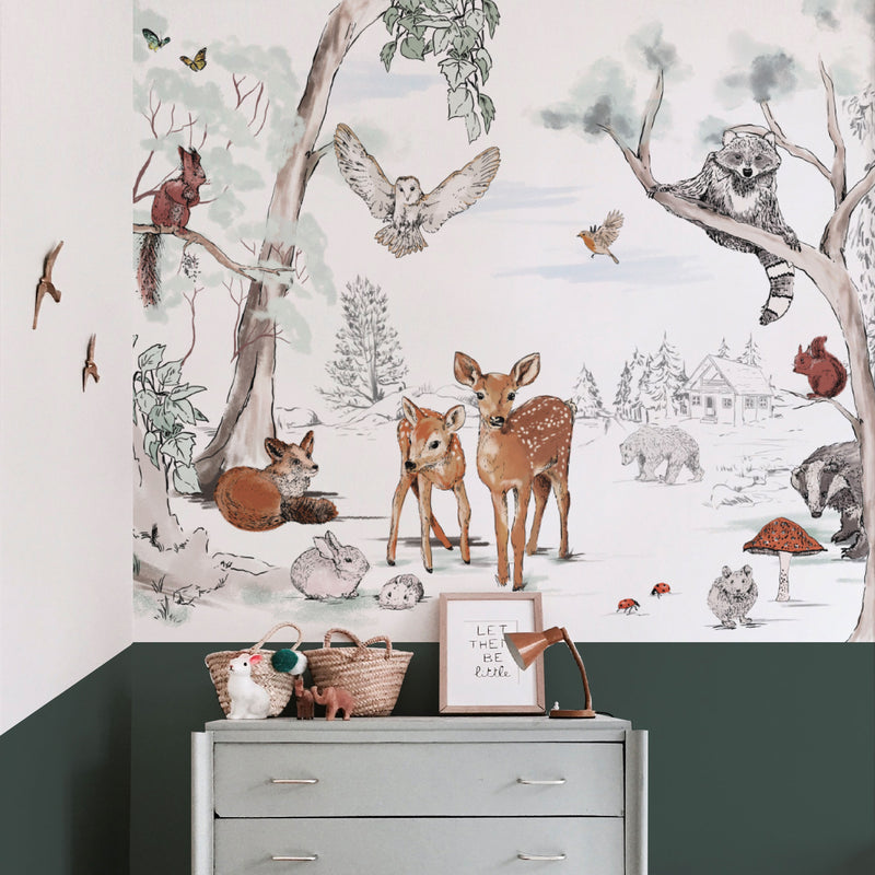 Dieren Behang - Wandgrote afbeelding - MAGICAL FOREST