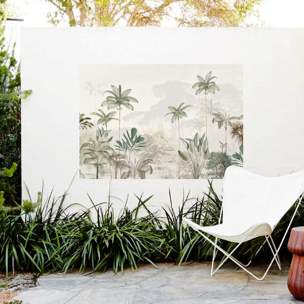 Tuinposter/tuindoek TROPICAL WILDERNESS beige/green