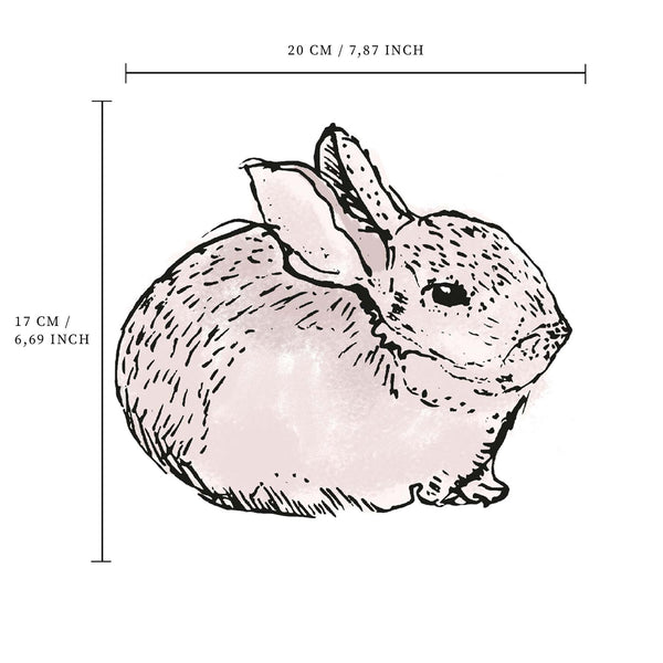 Etiqueta de la pared separada - Conejo