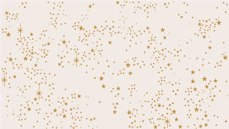 Papel pintado estrellado - STARDUST blanco hueso/dorado