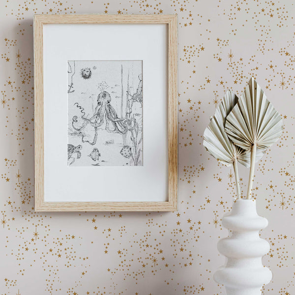 Starry Wallpaper - STARDUST off white/gold