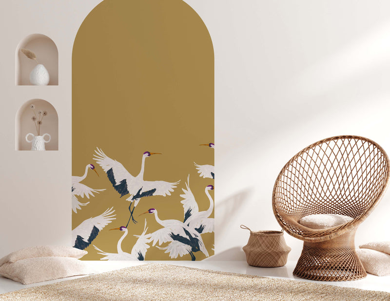 Peel and stick Arch Wallpaper Decal - Stork Gold