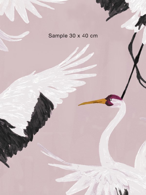 Vogel Behang - Wandgrote afbeelding - STORK pink