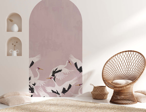 Peel and stick Arch Wallpaper Decal - Stork Pink