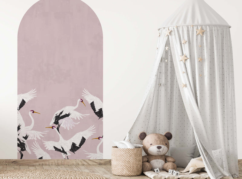 Peel and stick Arch Wallpaper Decal - Stork Pink