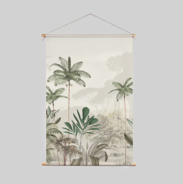 Textilposter - Tropische Wildnis - Beige/Grün