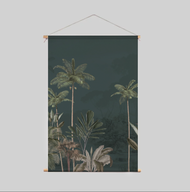 Textile Poster - Tropical Wilderness - Dark